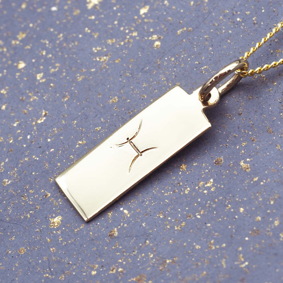 pisces pendant necklace - gold star sign necklace for february 19th to march 20th - shop zodiac jewellery by indie and harper