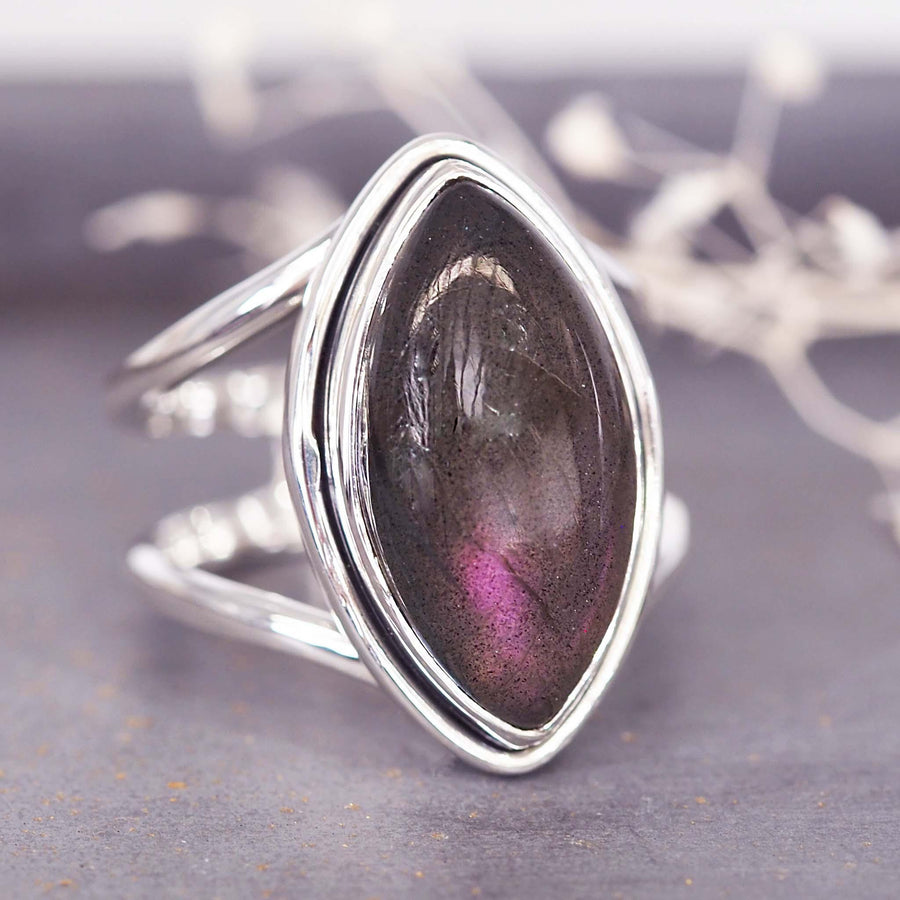 Purple Labradorite Double Band Ring - womens jewellery by indie and harper