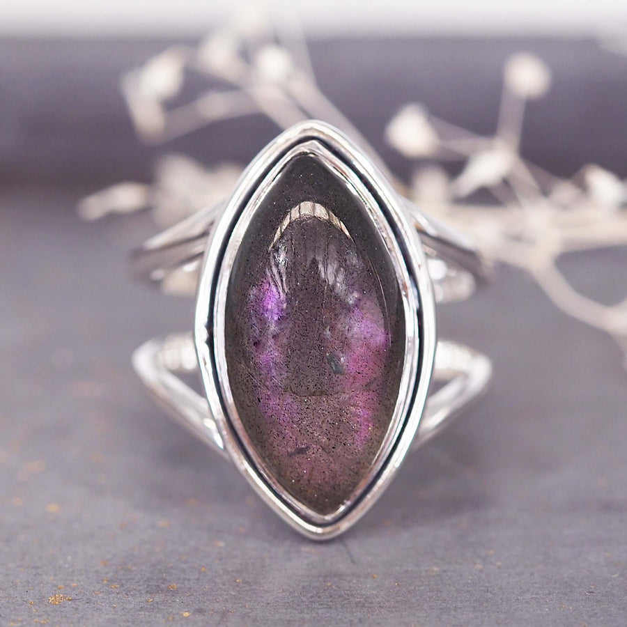 Purple Labradorite Ring - womens boho jewellery - Australian jewellery online