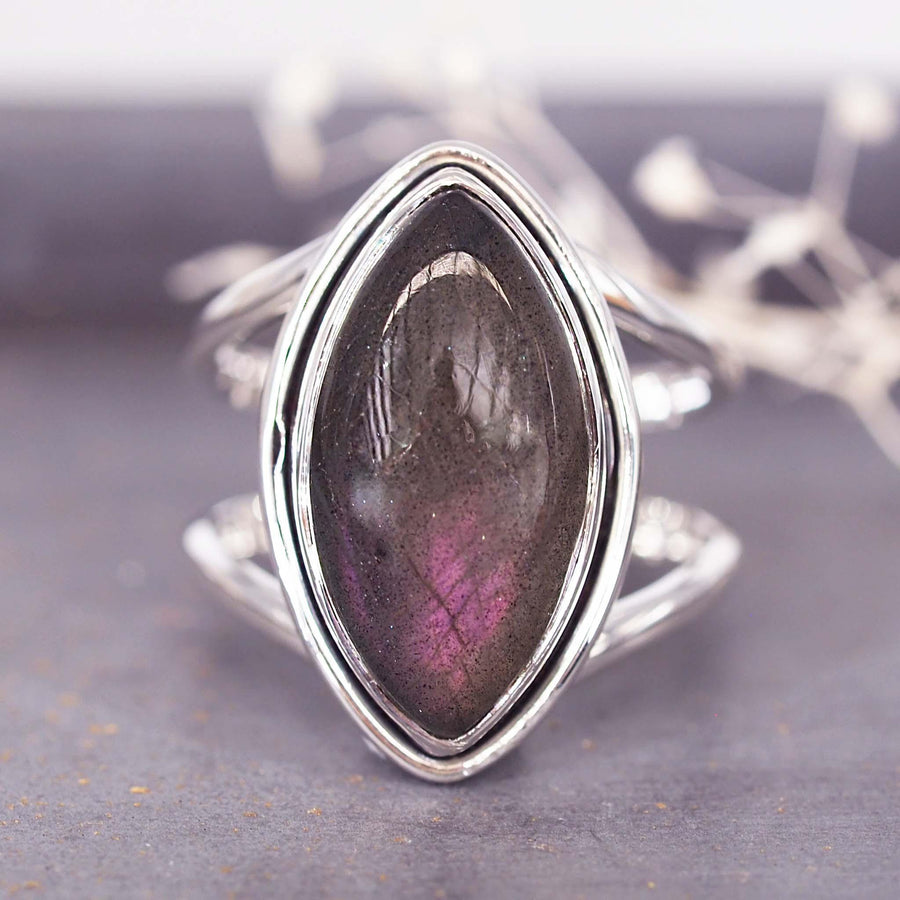 Purple Labradorite Ring - womens boho jewellery - Australian jewellery online