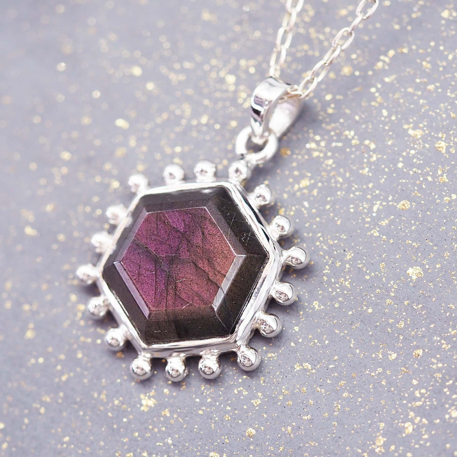 Purple Labradorite Evolet Pendant - womens jewellery by indie and harper