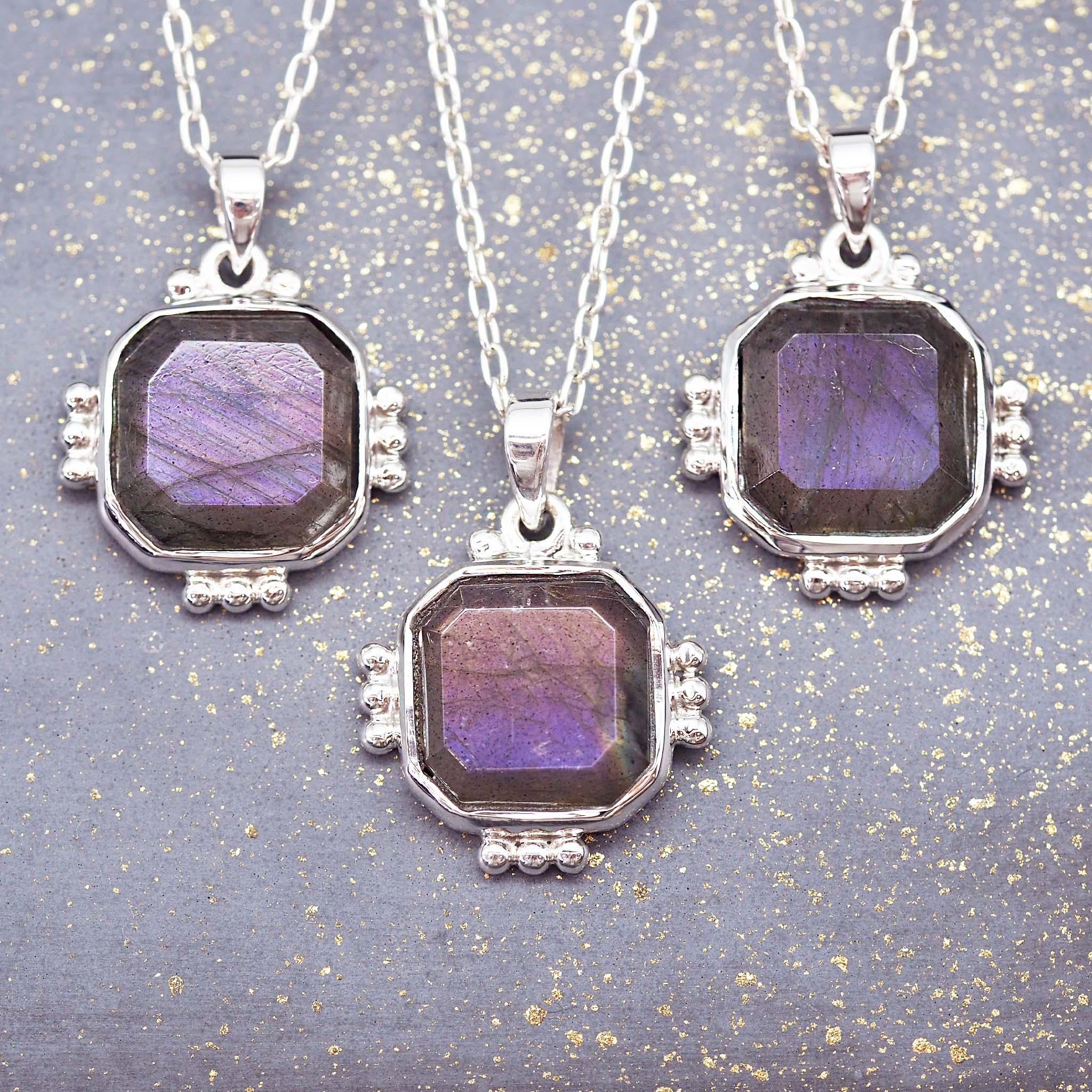 Purple Labradorite Phoenix Pendant - womens jewellery by indie and harper
