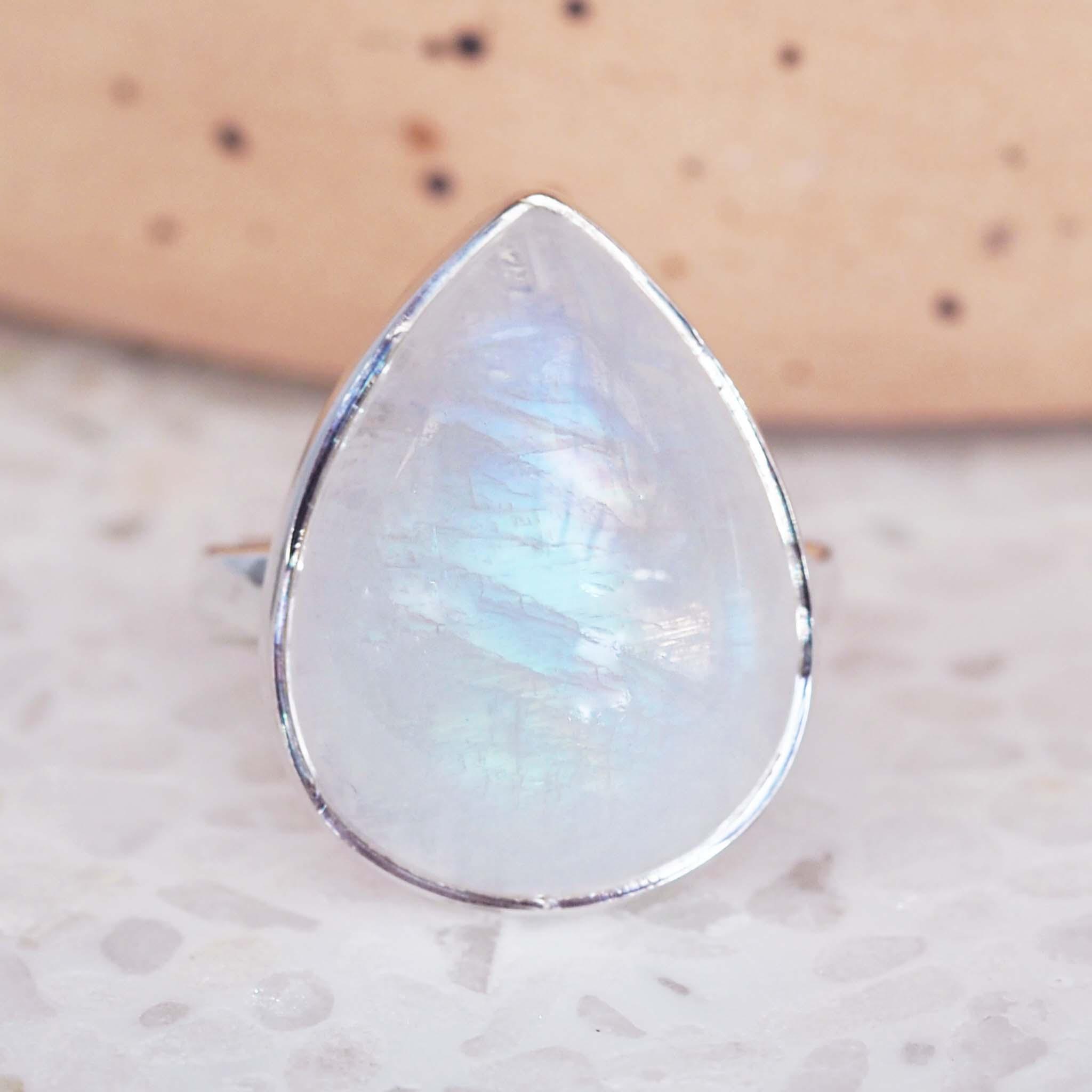 Sterling silver Moonstone Ring by indie and harper jewellery australia