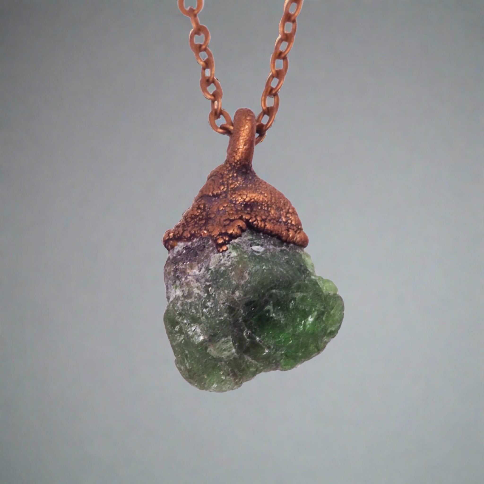 Raw Emerald and Copper Necklace - womens jewellery by indie and harper