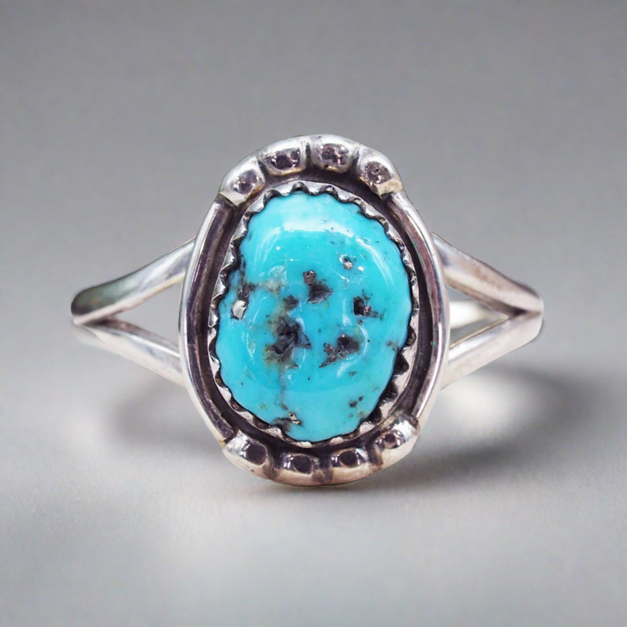 Raw Turquoise Navajo Ring - native american jewelry 