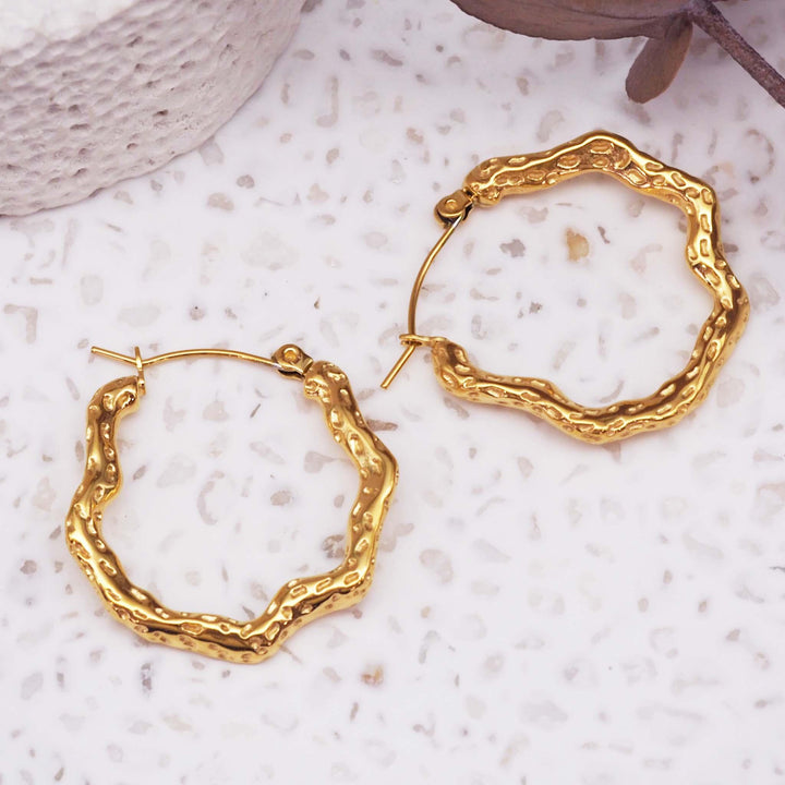 Gold Hoop Earrings - womens gold waterproof jewellery by Australian jewellery brand indie and harper