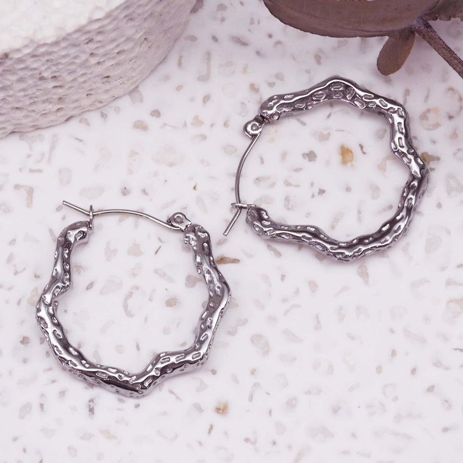 Silver Hoop Earrings - womens waterproof jewellery by Australian jewellery brand indie and harper