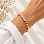 5mm rose gold bangle bracelet worn