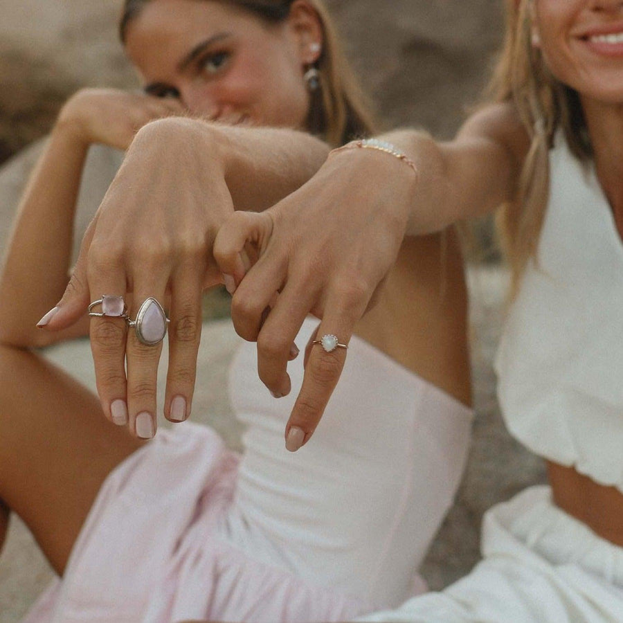Two women wearing boho rings - Australian jewellery brand