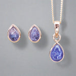 rose gold December Birthstone tanzanite earrings and necklace indie and harper australia