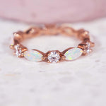 Rose Gold Everlasting Opal Ring - womens jewellery by indie and harper