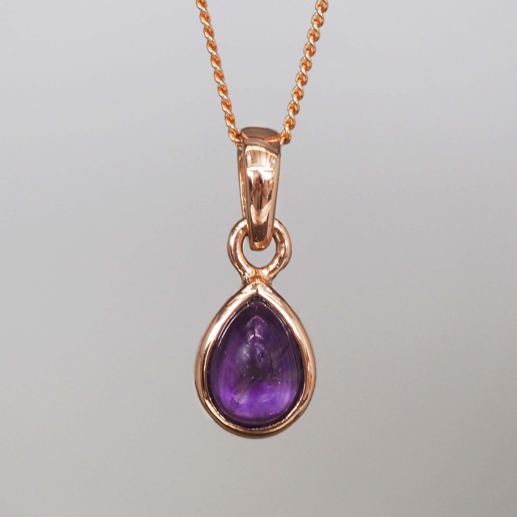 rose gold february birthstone amethyst necklace by indie and Harper australia 