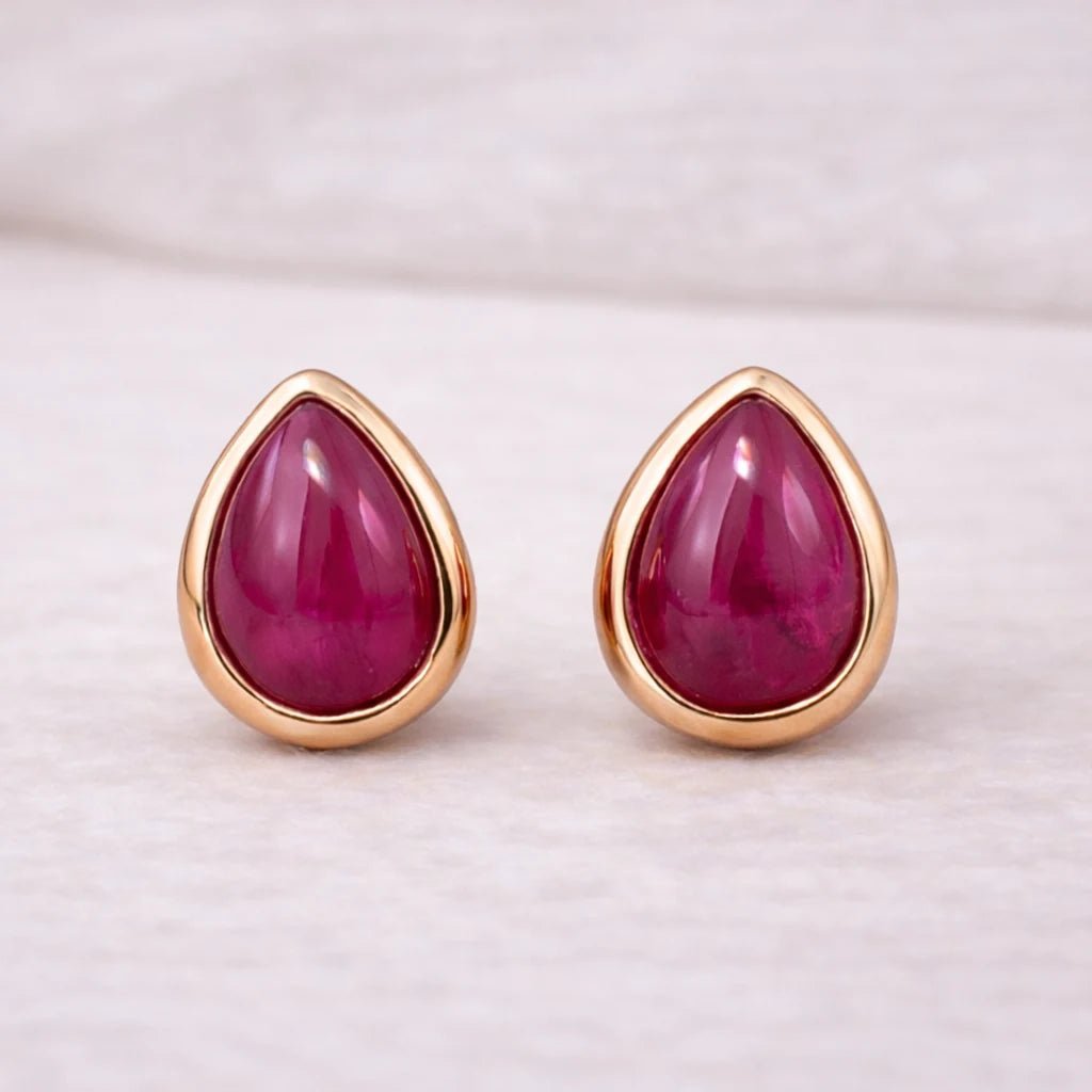 July Birthstone Ruby Stud Earrings
