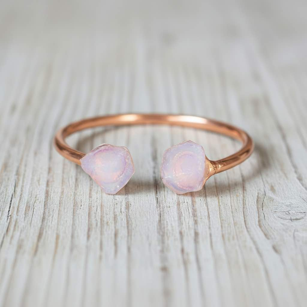 Rose gold raw opal ring - opal jewellery by indie and Harper australia