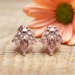 rose gold lotus flower stud earrings by indie and harper australia