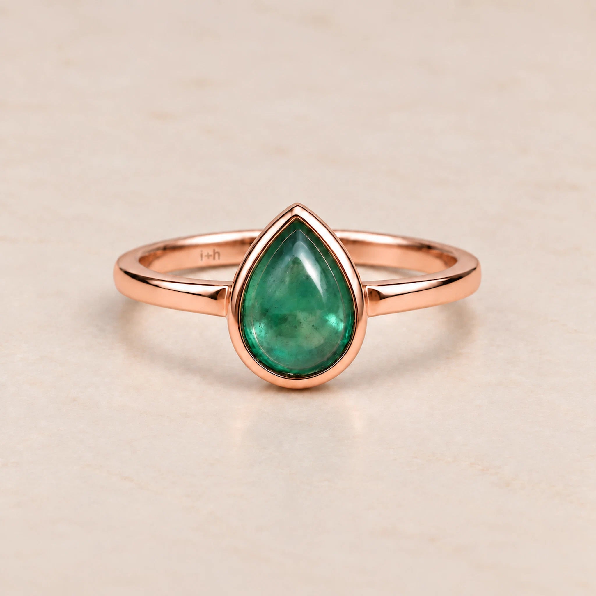Rose Gold may birthstone ring with natural emerald gemstone as a meaningful may birthstone jewellery gift for her