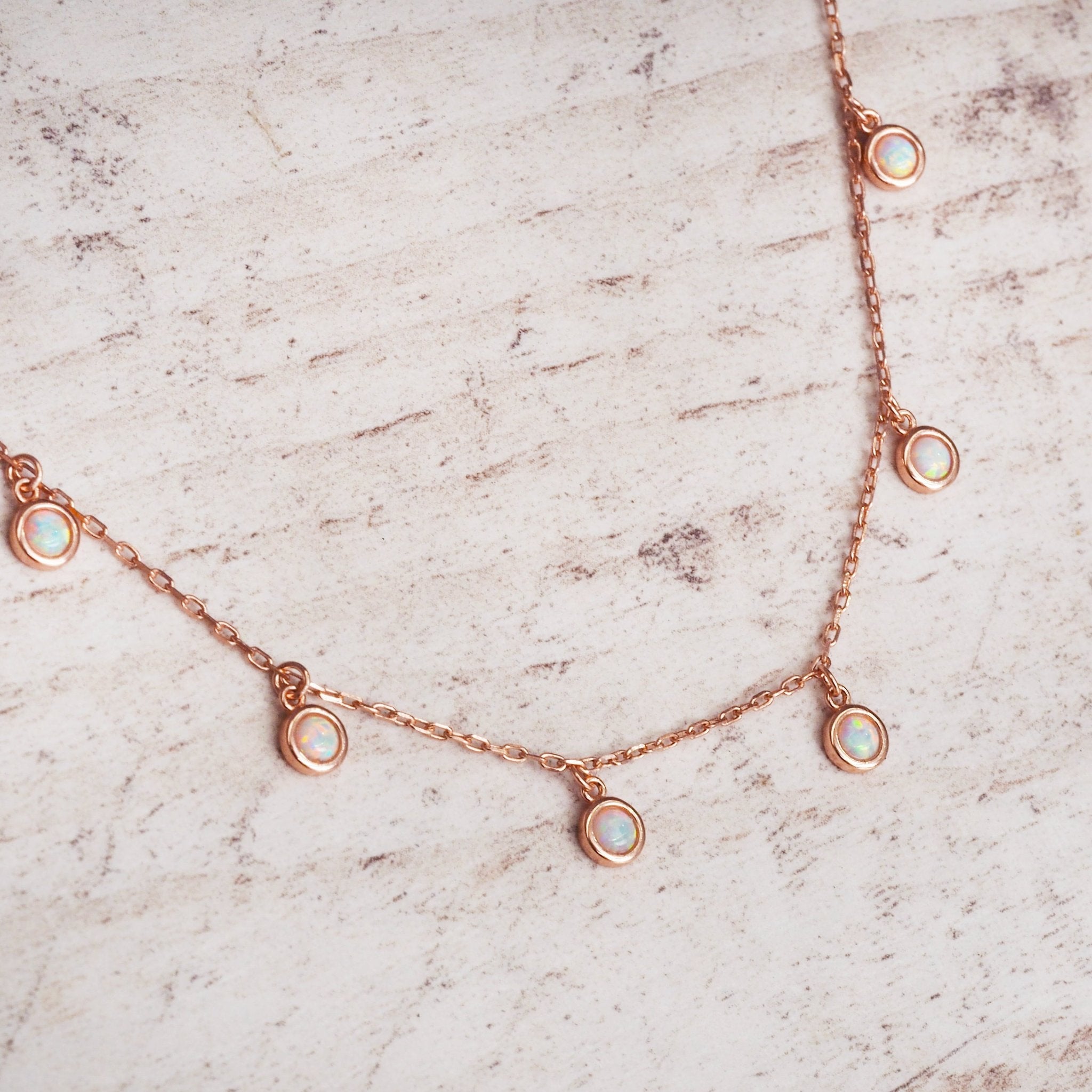 rose gold necklace - opal jewellery by australian jewellery brands indie and harper