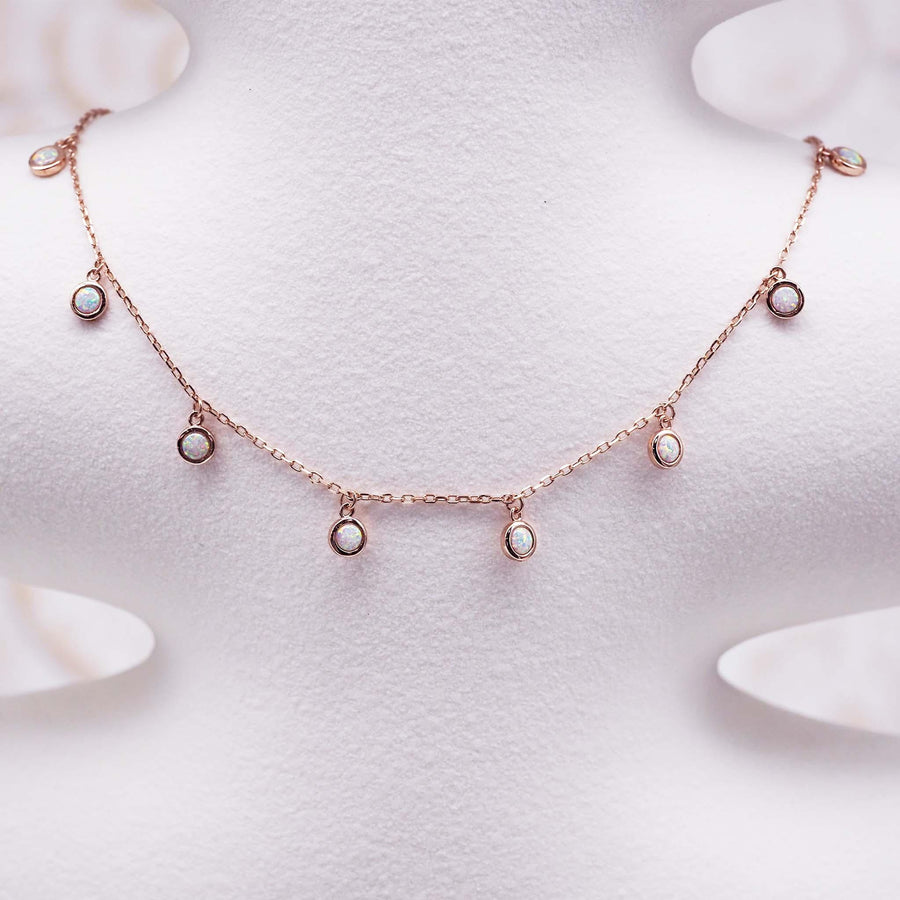 Rose Gold Opal Necklace - womens opal jewellery by Australian jewellery brand indie and harper