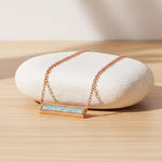dainty rose gold opal bar necklace by indie and harper jewellery australia