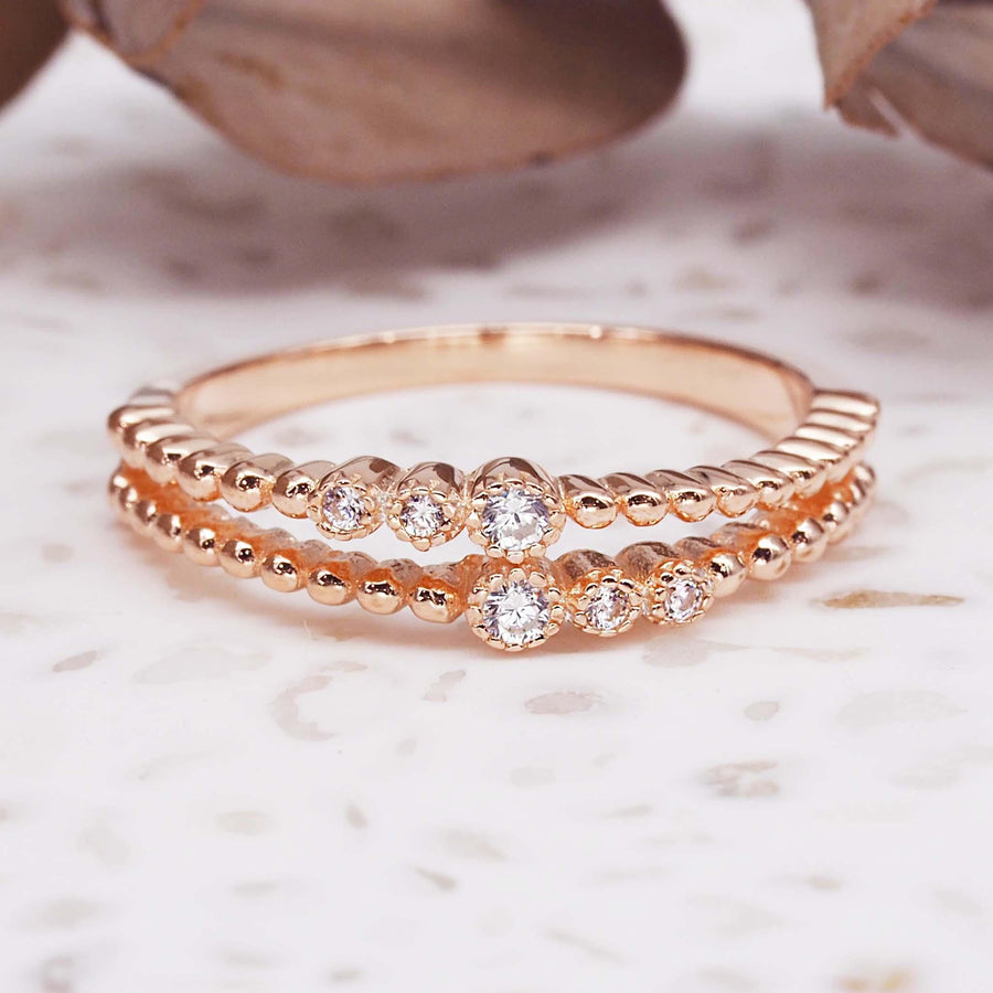 Rose Gold Ring - womens rose gold jewellery by indie and harper