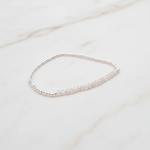 sterling silver rose quartz beaded bracelet