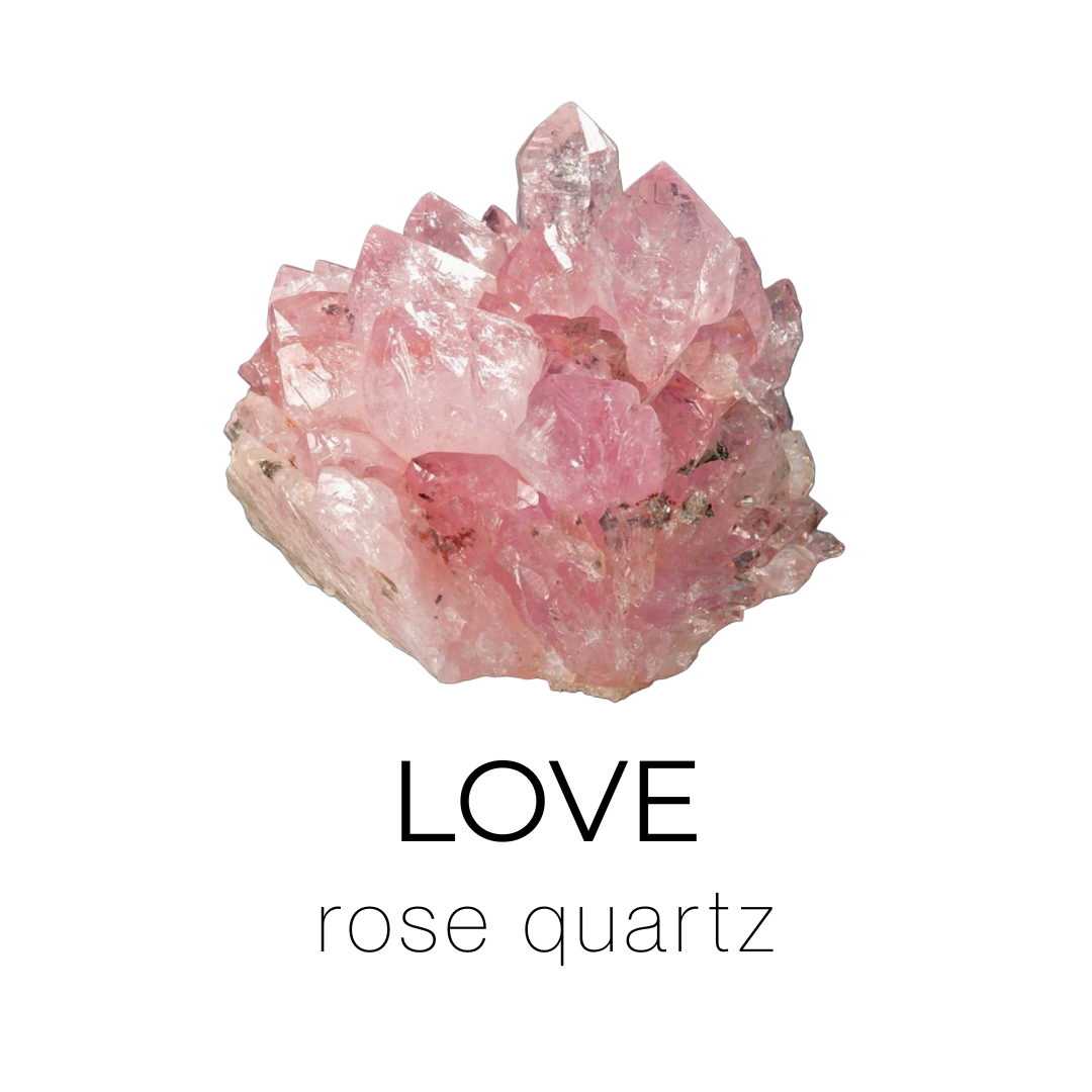 Rose quartz crystal jewellery for love