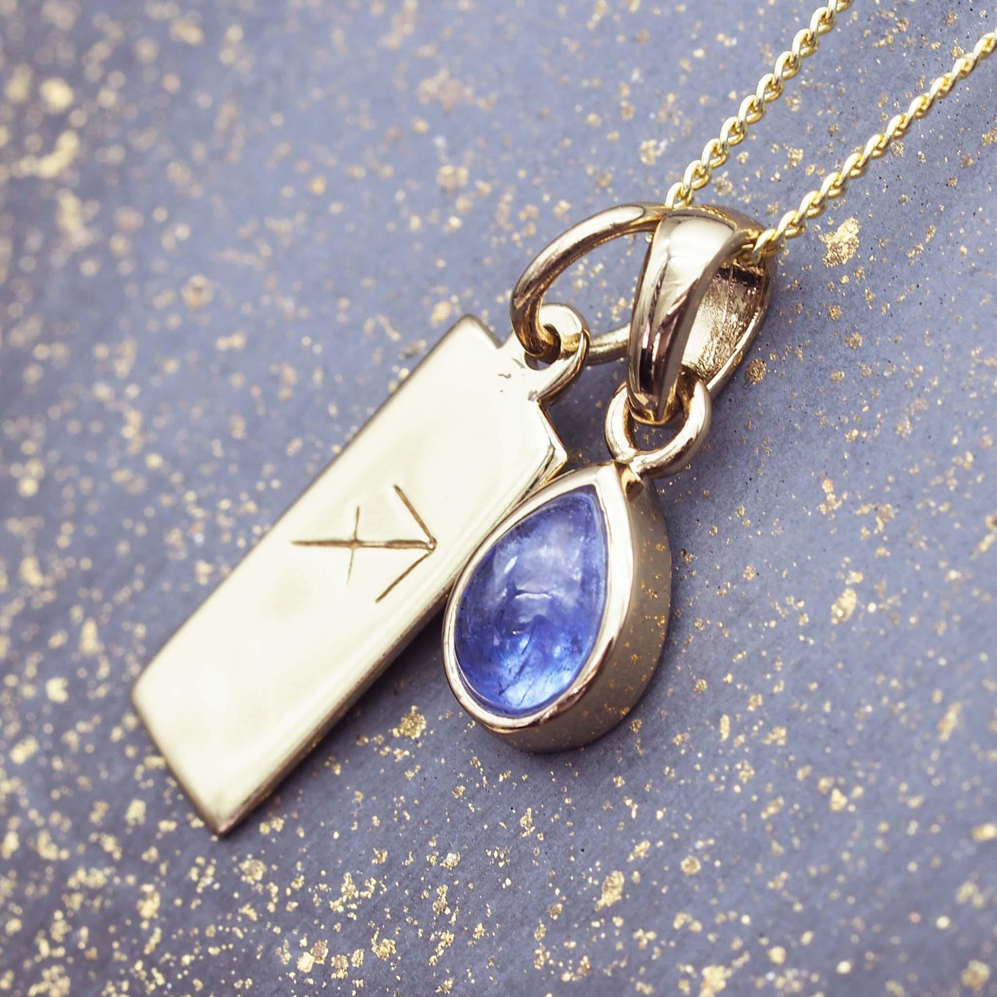gold Sagittarius and December Birthstone Tanzanite necklace by indie and harper austraia