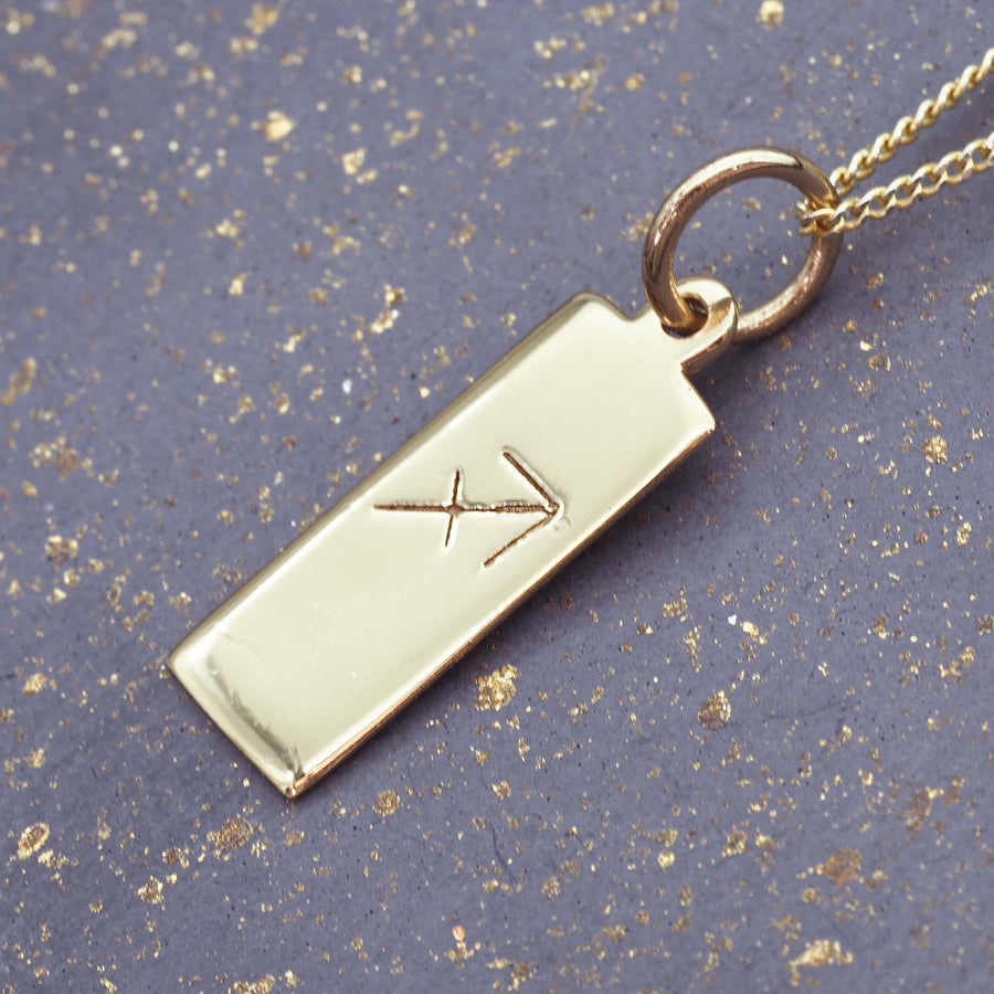 sagittarius necklace - the star sign for november 22nd to december 21st - gold zodiac jewellery by indie and harper