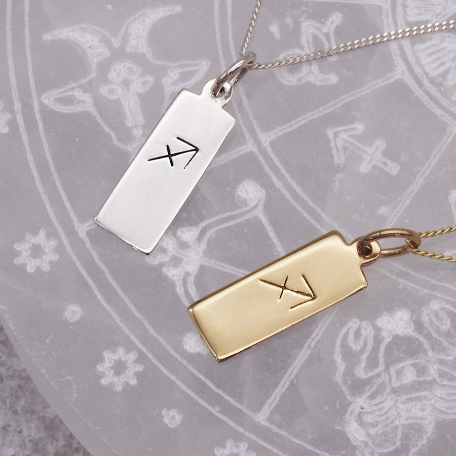 sagittarius necklace - sterling silver star sign jewellery - shop zodiac jewellery online with indie and harper
