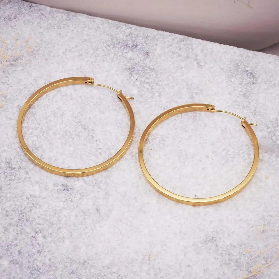 Large gold Hoop Earrings - gold waterproof jewellery by australian jewellery brand indie and harper