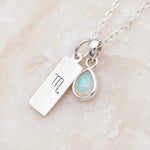 Sterling Silver Scorpio Zodiac Necklace with October Birthstone natural opal pendant