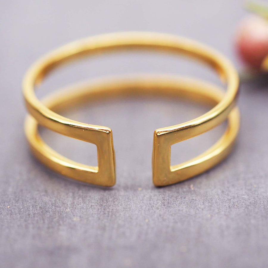 Semi-Adjustable Double Band Ring - womens jewellery by indie and harper