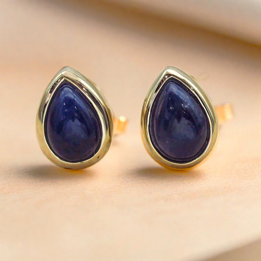 september birthstone earrings - sapphire and gold earrings - womens september birthstone jewellery australia