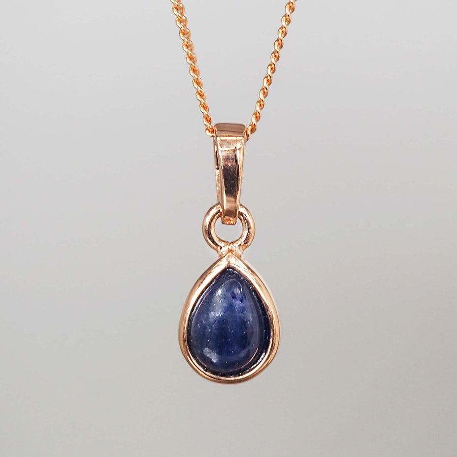 september birthstone necklace - rose gold sapphire necklace - September birthstone jewellery Australia 