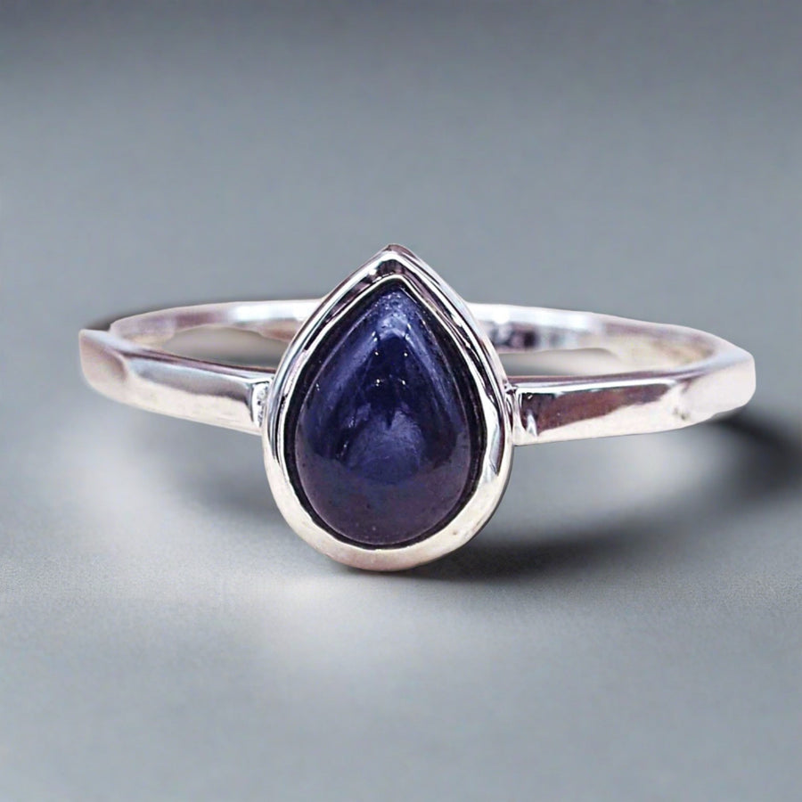 september birthstone ring - sterling silver sapphire ring - women’s September birthstone jewellery Australia 