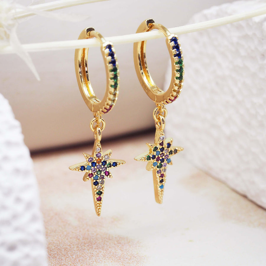 Shooting Star Hoop Earrings - womens jewellery by indie and harper