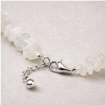Platinum plated clasp and extender chain on Signature Moonstone Necklace
