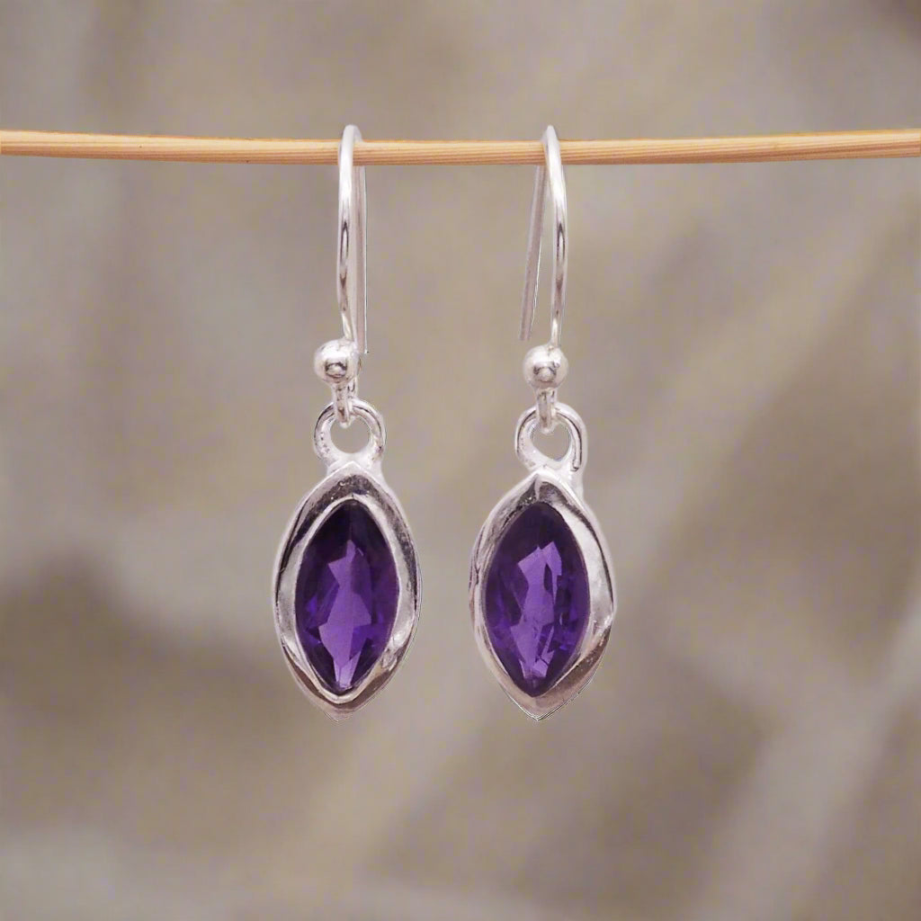 sterling silver amethyst earrings by indie and harper jewellery australia