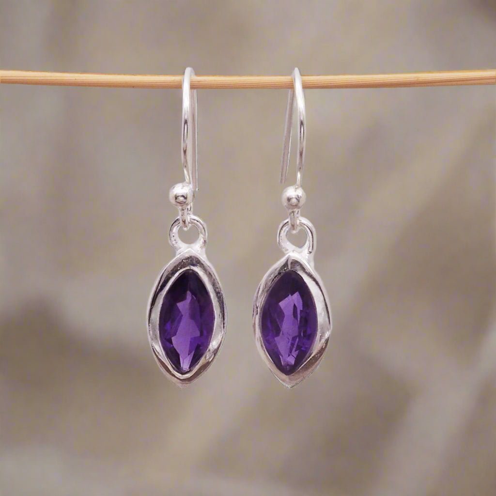 sterling silver amethyst earrings by indie and harper jewellery australia