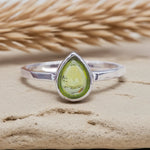 sterling silver august birthstone peridot ring by indie and harper australia