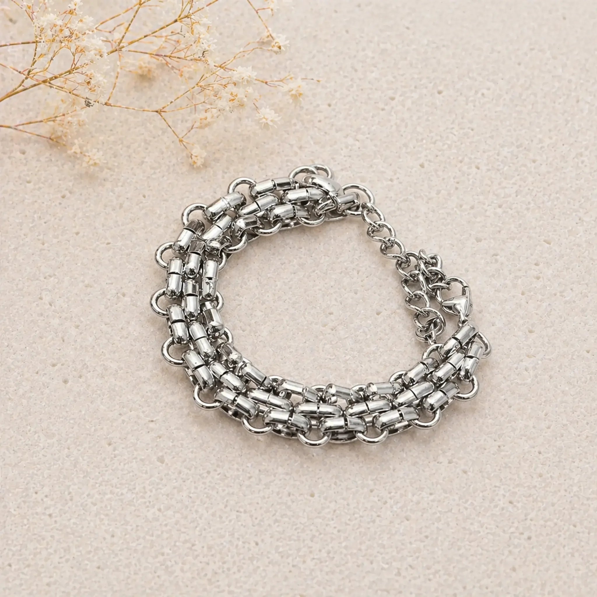 chunky silver chain bracelet - waterproof jewellery