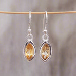 sterling silver citrine earrings - womens boho jewellery australia by indie and harper