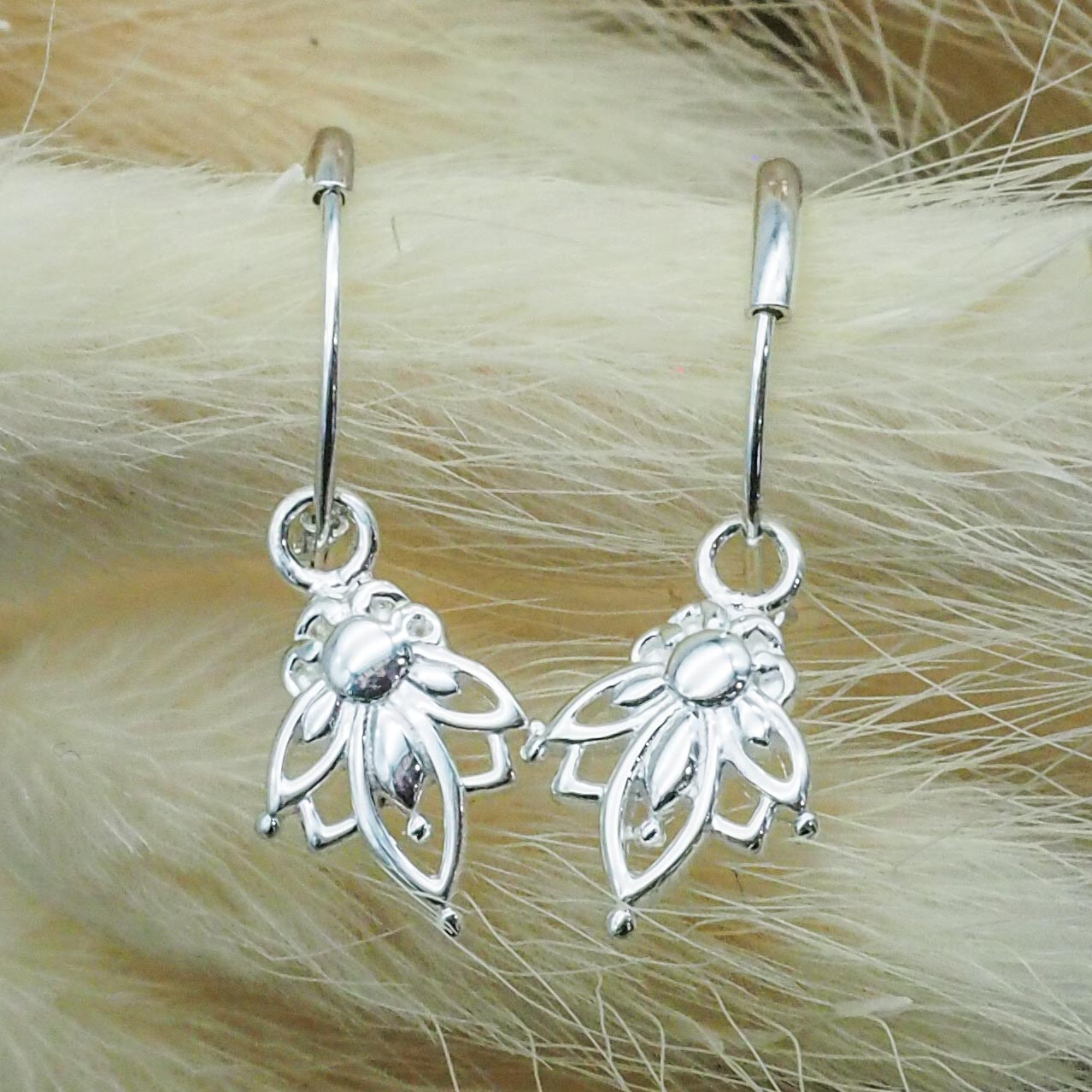 sterling silver lotus hoop earrings by indie and harper australia