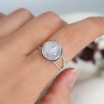 Silver Double Twist Moonstone Ring - womens jewellery by indie and harper