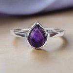 indie and harper Sterling Silver February birthstone Amethyst ring