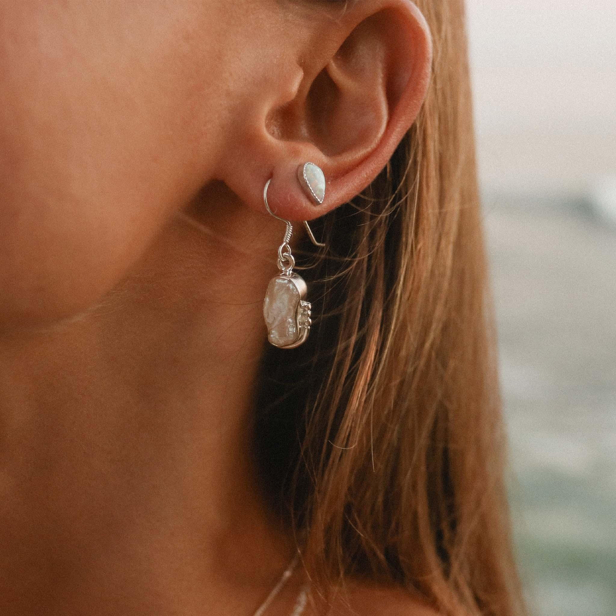 Silver Freeform Pearl Earrings - womens jewellery by indie and harper