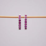 dainty huggie earrings - sterling silver and red - indie and harper jewellery australia