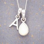 Silver initial and June birthstone pearl necklace by indie and Harper Australia 