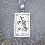 indie and harper sterling silver the lovers tarot necklace