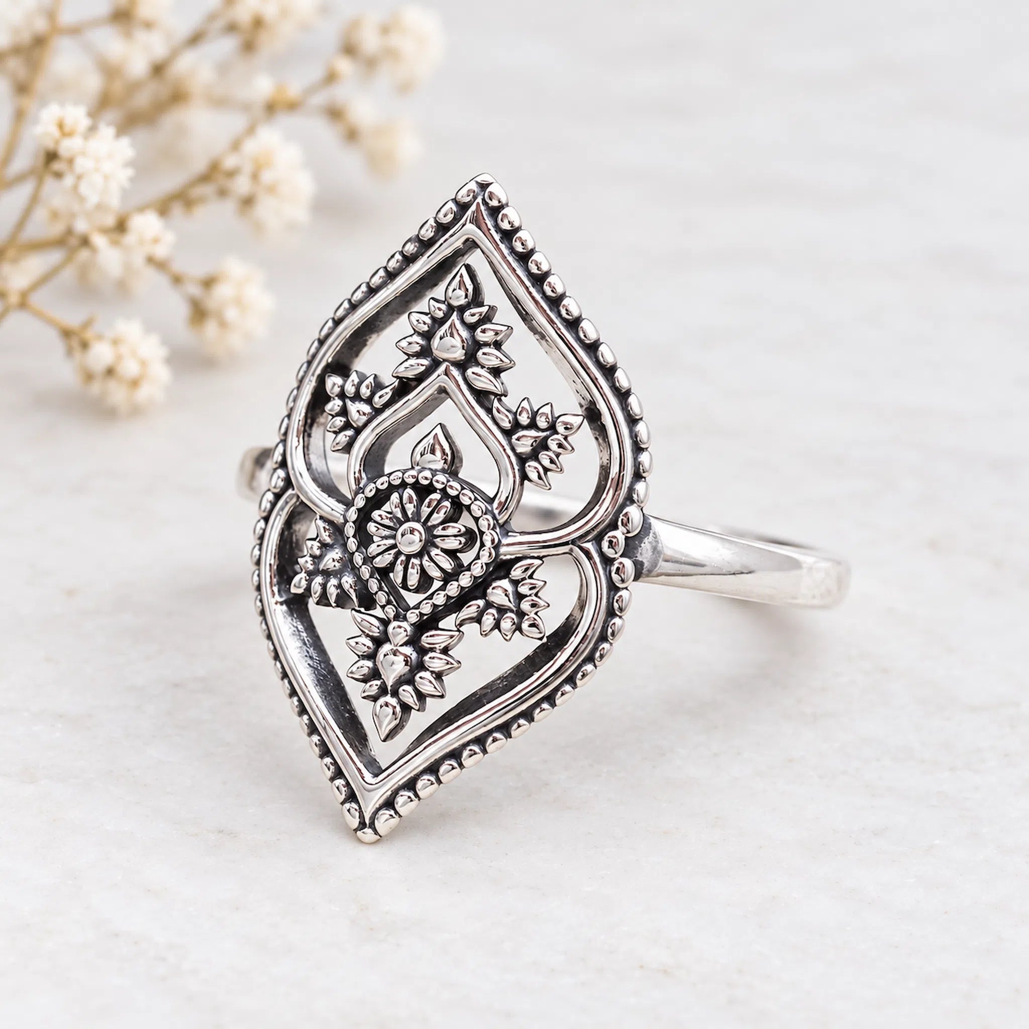 sterling silver mandala ring by indie and harper australia